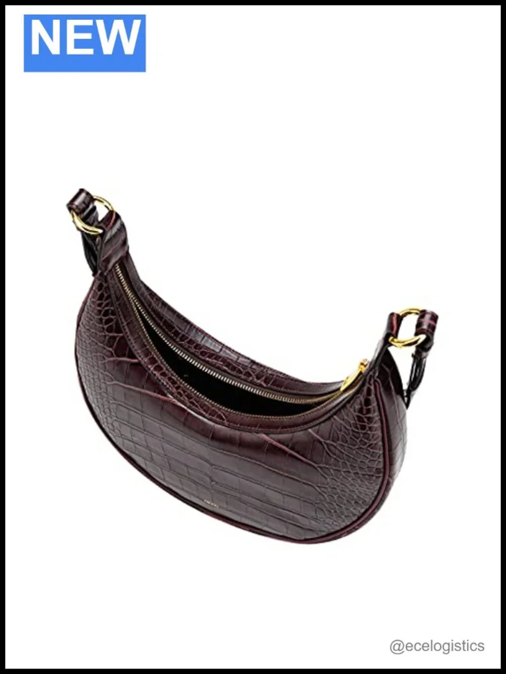 Vegan Leather Saddle Bag with Adjustable Detachable Strap Shoulder Bag